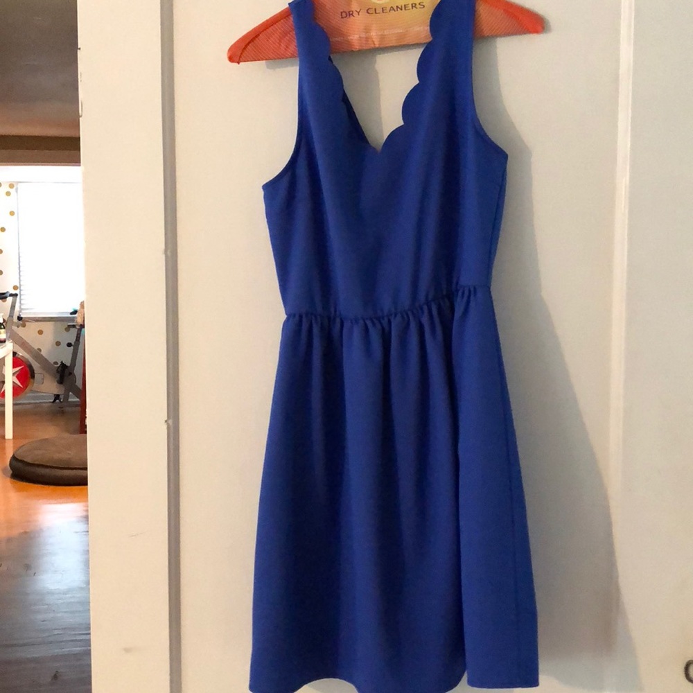 Blue scallop dress